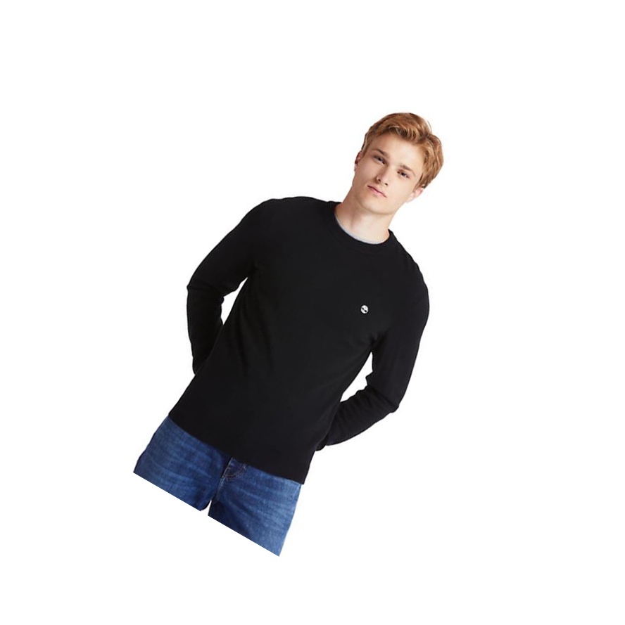 Timberland Cohas Brook Crewneck Pulóverek Férfi Fekete | HU-296QYKA