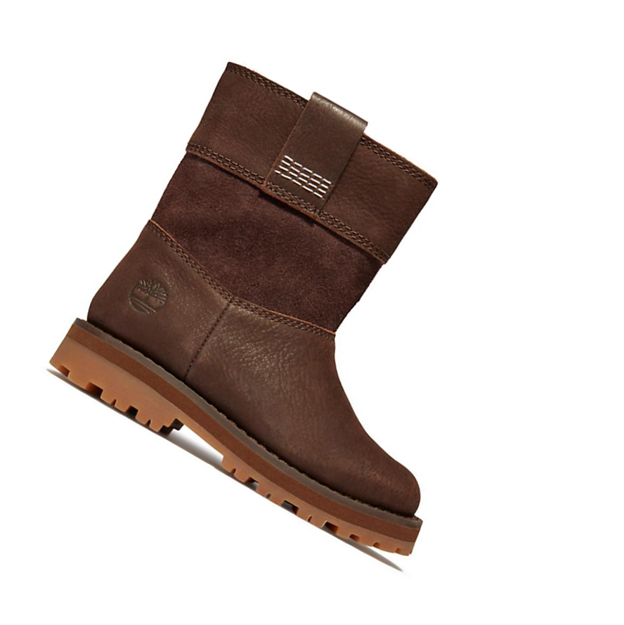 Timberland Courma Kid Pull-on Original 6-inch Boots Gyerek Sötétbarna | HU-234BKQW