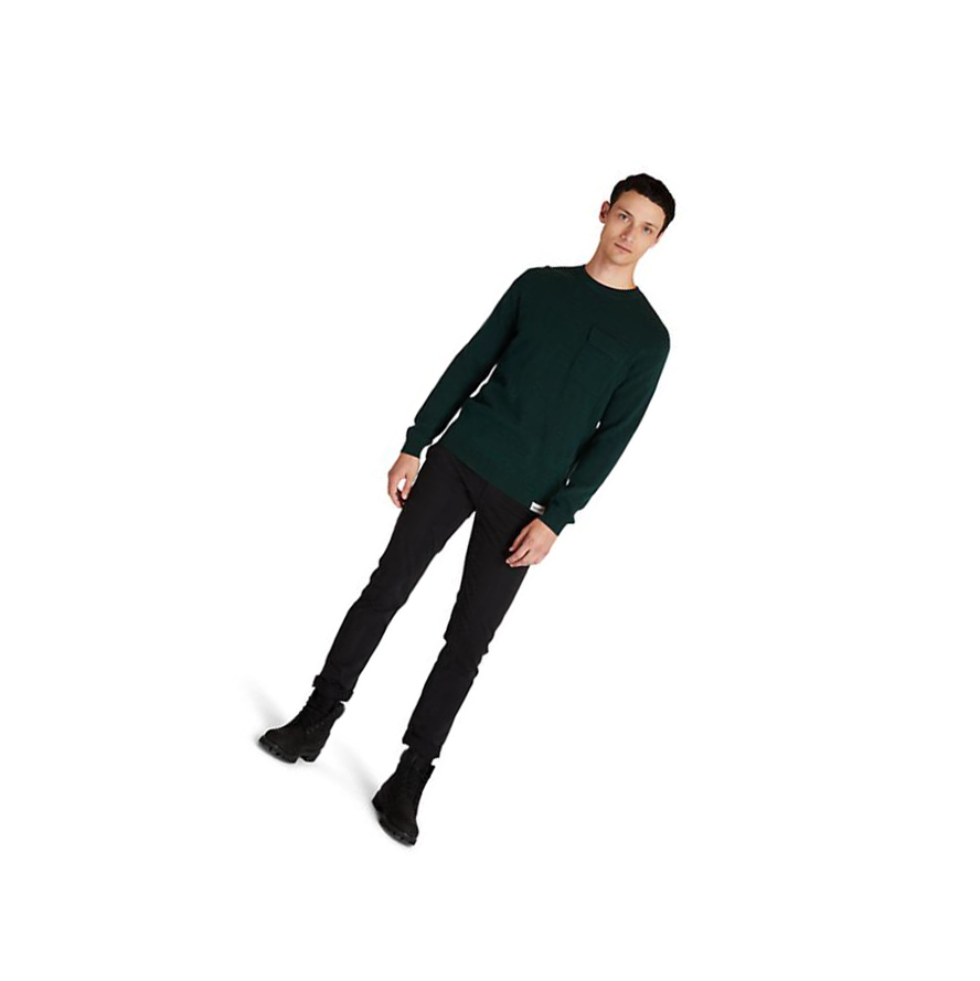 Timberland Crewneck Pocket Jumper Pulóverek Férfi Zöld | HU-458AJKU