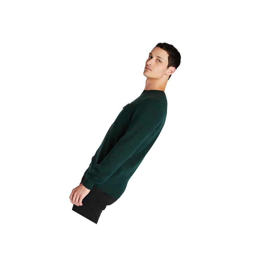 Timberland Crewneck Pocket Jumper Pulóverek Férfi Zöld | HU-458AJKU