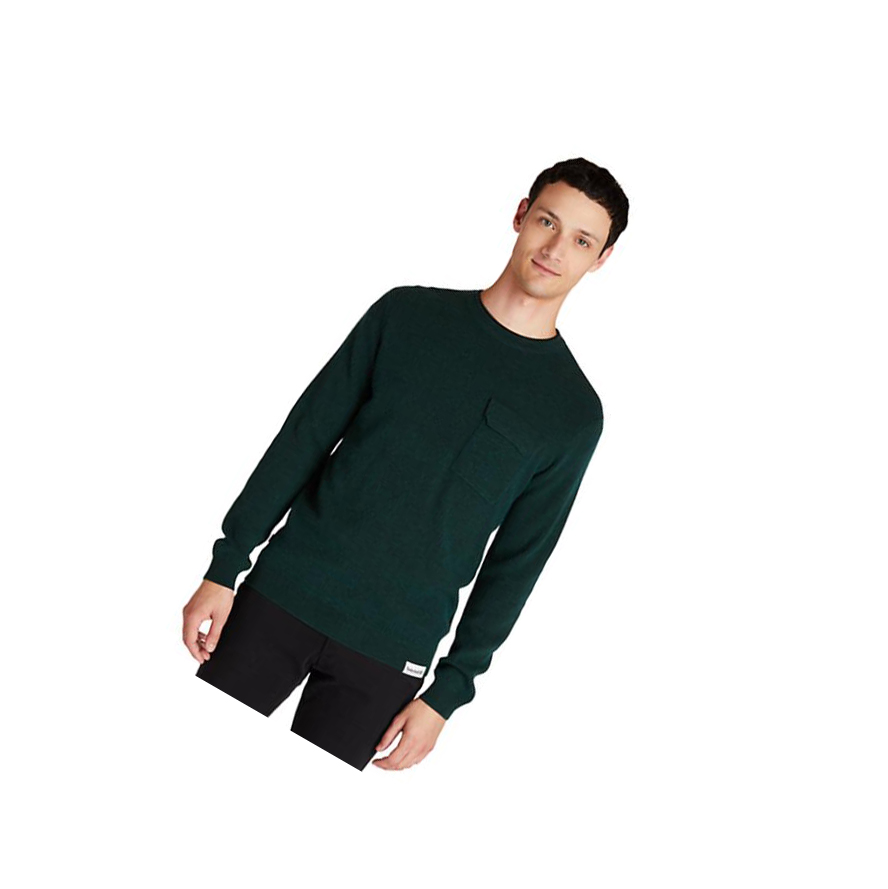 Timberland Crewneck Pocket Jumper Pulóverek Férfi Zöld | HU-458AJKU