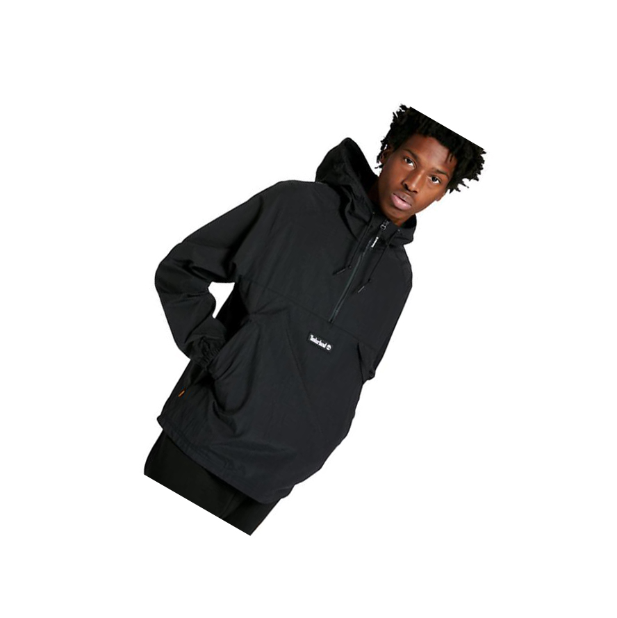 Timberland DWR Zip-Neck Windbreaker Kabát Férfi Fekete | HU-817BLSN