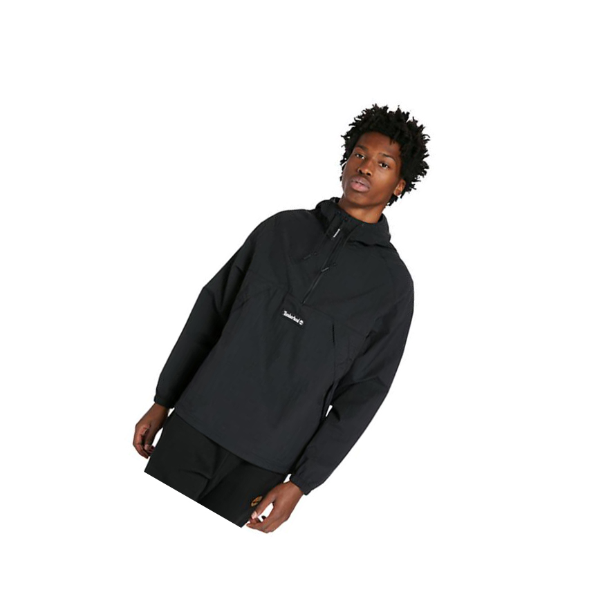 Timberland DWR Zip-Neck Windbreaker Kabát Férfi Fekete | HU-817BLSN