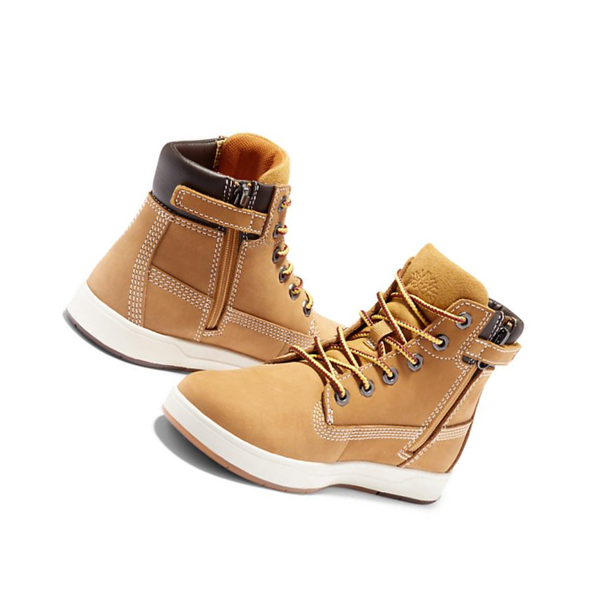 Timberland Davis Square Side-zip Original 6-inch Boots Gyerek Sárga | HU-018NBDE