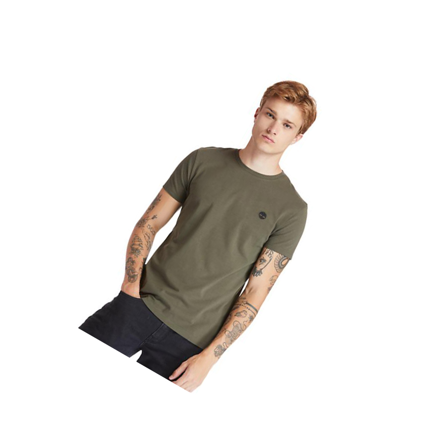 Timberland Dunstan River Crew Tee Póló Férfi Sötétzöld | HU-503ZCPK