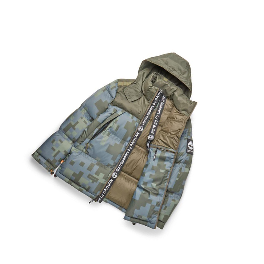 Timberland Earthkeepers® by Raeburn All Gender Puffer Kabát Férfi Zöld Camo | HU-184HMCX