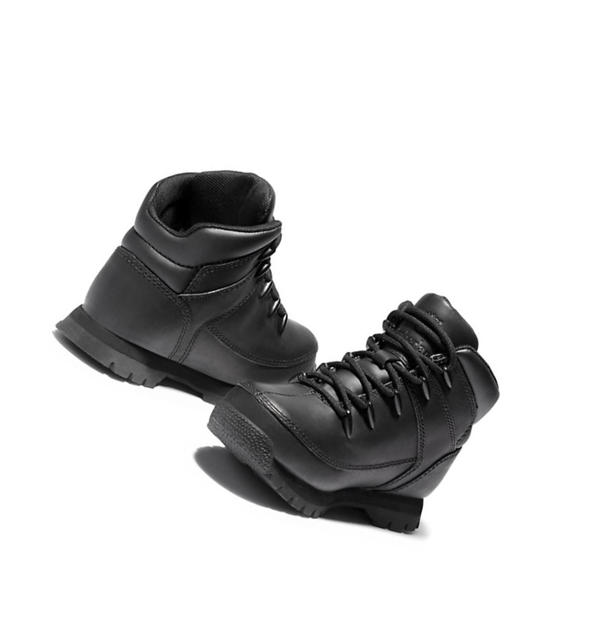 Timberland Euro Sprint Full-grain Mid Hiker Túrabakancs Gyerek Fekete | HU-086CDJZ