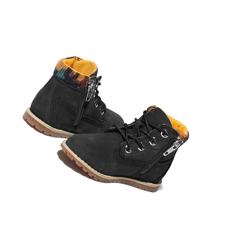 Timberland Pokey Pine Original 6-inch Boots Gyerek Fekete | HU-285JBPL