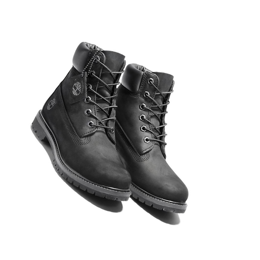 Timberland Premium Original 6-inch Boots Női Fekete | HU-819JNME