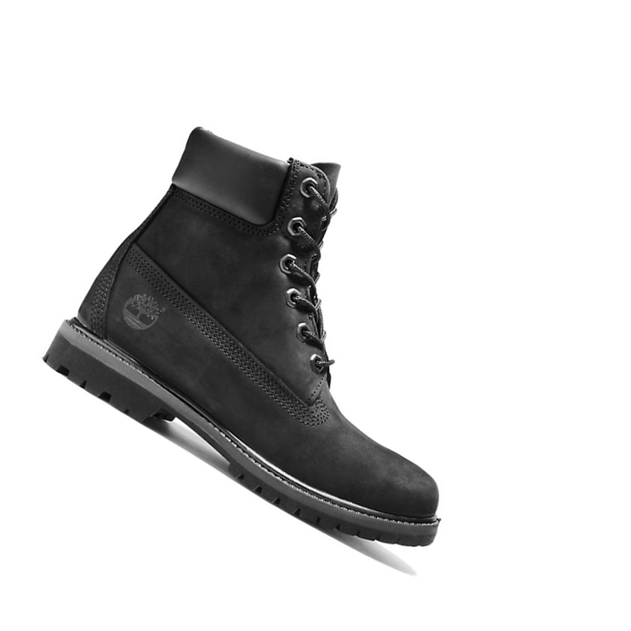 Timberland Premium Original 6-inch Boots Női Fekete | HU-819JNME