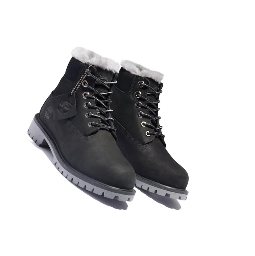 Timberland Premium Téli Original 6-inch Boots Gyerek Fekete | HU-847DEHO