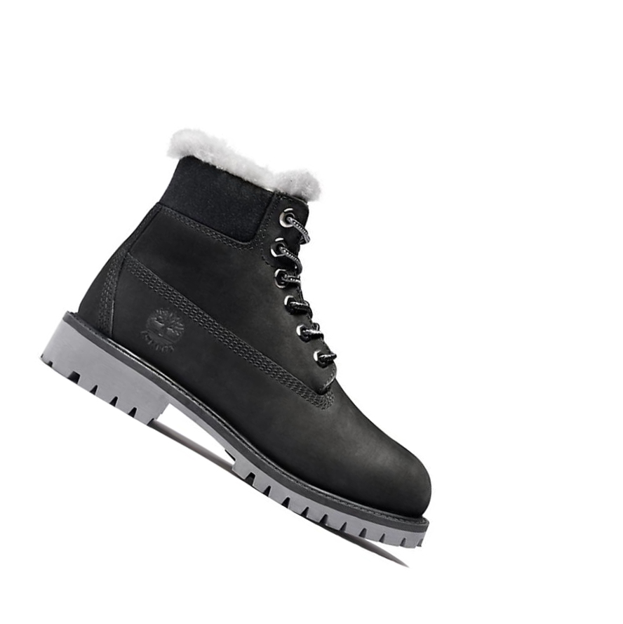 Timberland Premium Téli Original 6-inch Boots Gyerek Fekete | HU-847DEHO