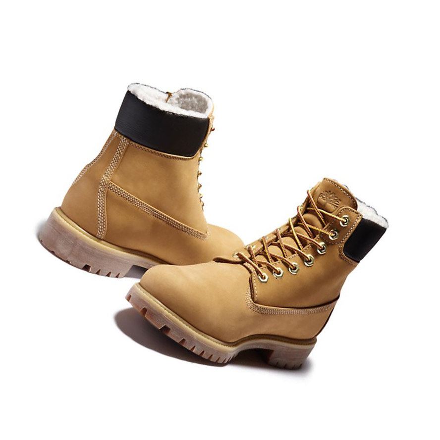 Timberland Premium Warm-lined Original 6-inch Boots Férfi Sárga | HU-704IWUG