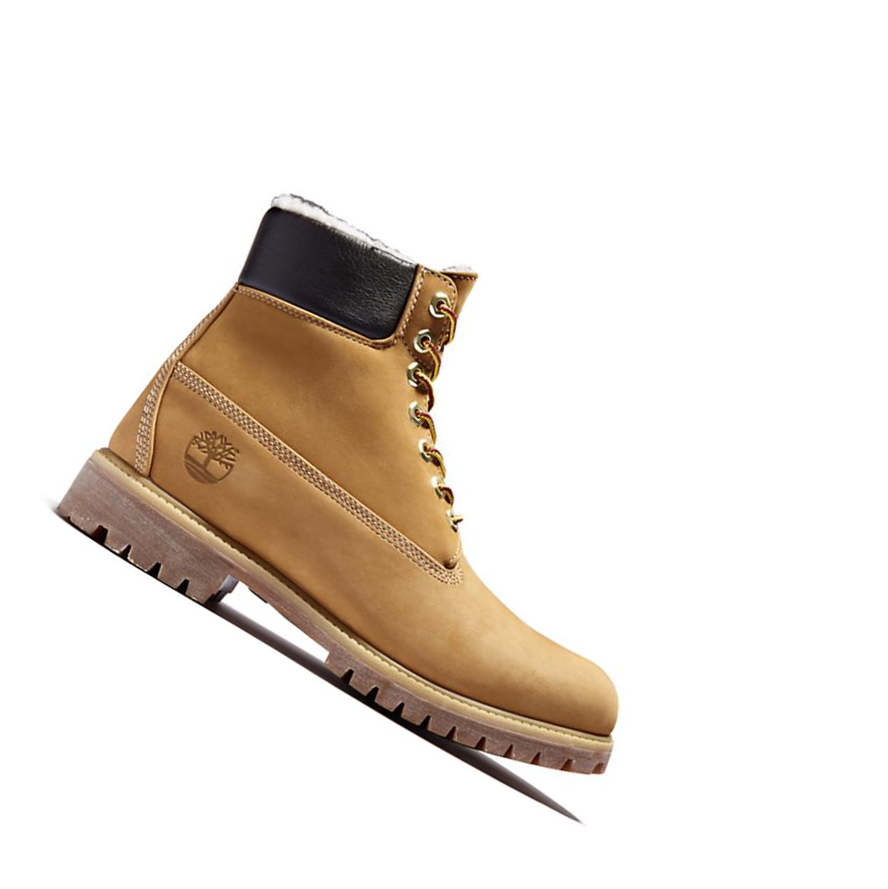 Timberland Premium Warm-lined Original 6-inch Boots Férfi Sárga | HU-704IWUG