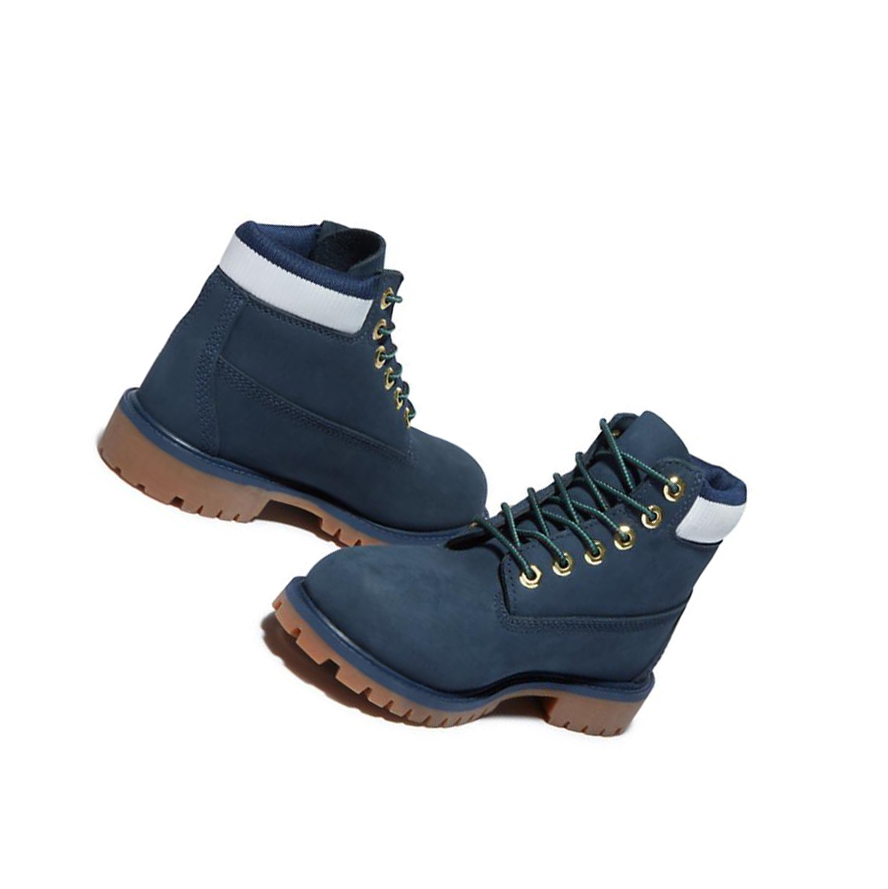 Timberland Premium Waterproofs Original 6-inch Boots Gyerek Sötétkék | HU-684VRJB