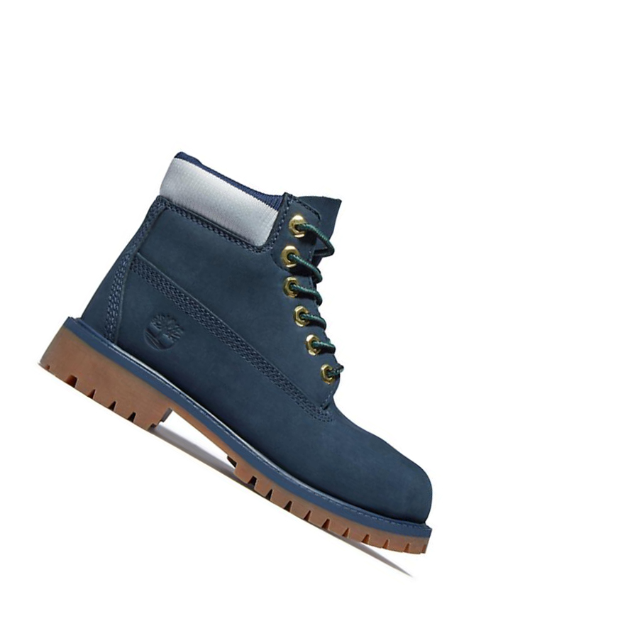 Timberland Premium Waterproofs Original 6-inch Boots Gyerek Sötétkék | HU-684VRJB