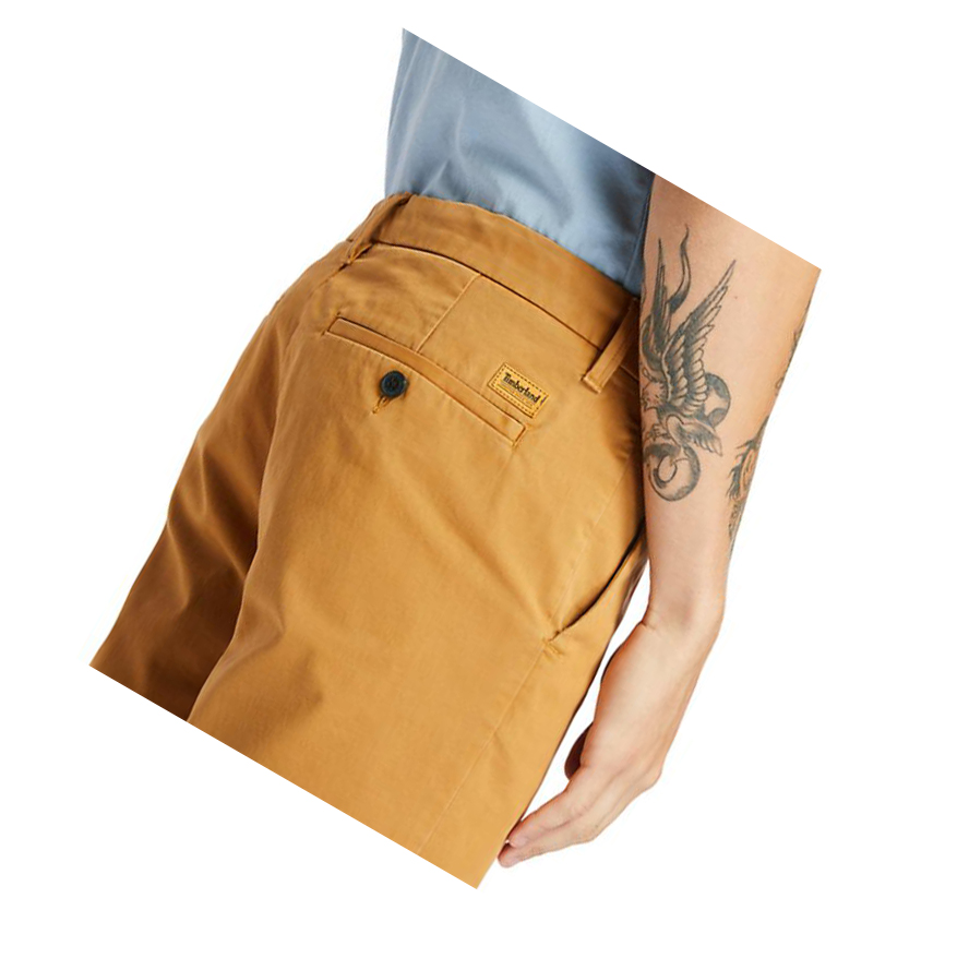 Timberland Squam Lake Stretch Chino Rövidnadrág Férfi Sötétsárga | HU-964JTNP