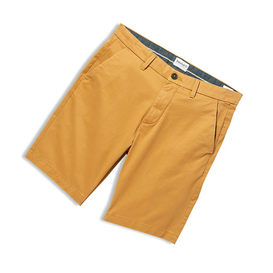 Timberland Squam Lake Stretch Chino Rövidnadrág Férfi Sötétsárga | HU-964JTNP