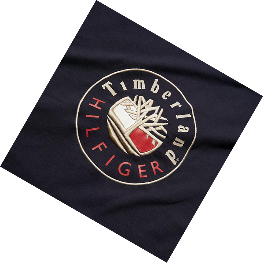 Timberland Tommy Hilfiger x Timberland® Re-imagined Logo Póló Férfi Kék | HU-431XKWL