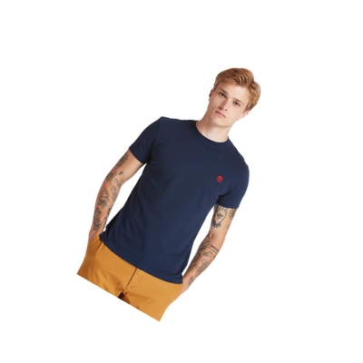 Timberland Dunstan River Crew Tee Póló Férfi Sötétkék | HU-861XUQH