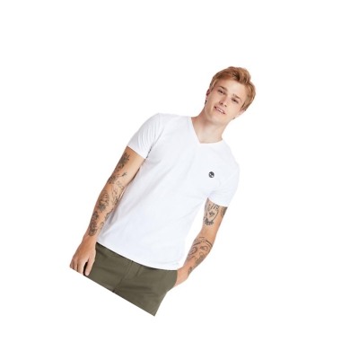 Timberland Dunstan River V-Neck Póló Férfi Fehér | HU-845UWXI