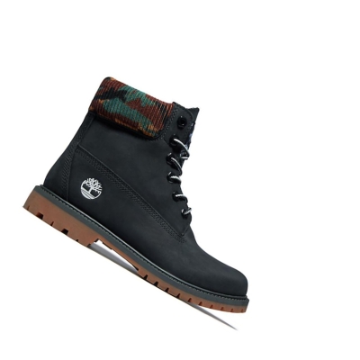 Timberland Heritage Original 6-inch Boots Női Fekete | HU-574VNAW