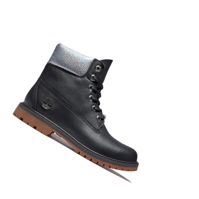 Timberland Heritage Original 6-inch Boots Női Fekete | HU-672MSXJ