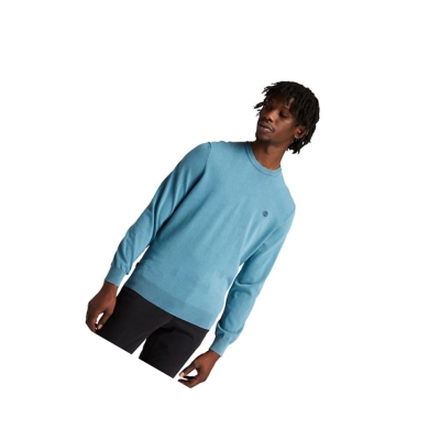 Timberland Könnyű Washed Jumper Pulóverek Férfi Kék | HU-304RKBC