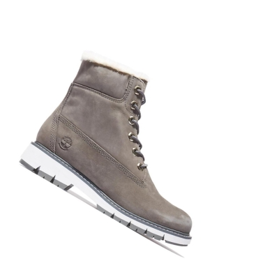 Timberland Lucia Way Bélelt Original 6-inch Boots Női Szürke | HU-385EARD