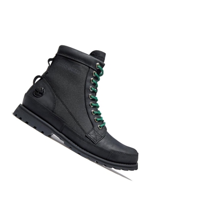 Timberland Moto Guzzi x Timberland® Original Bőr Original 6-inch Boots Férfi Fekete | HU-892DXSJ