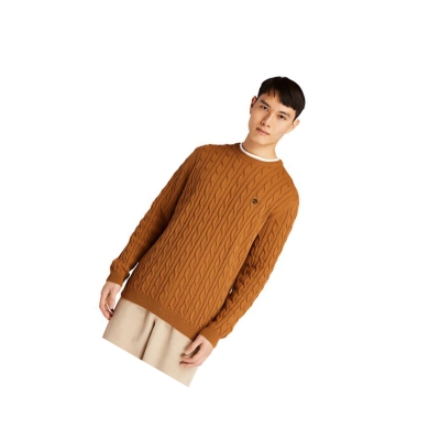 Timberland Phillips Brook Cable-knit Pulóverek Férfi Barna | HU-684VISU