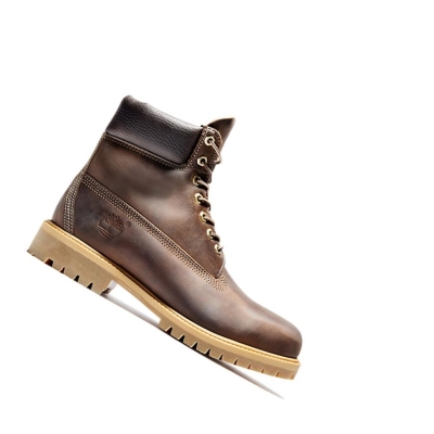 Timberland Premium Heritage Original 6-inch Boots Férfi Sötétbarna | HU-932FOIX