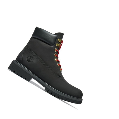 Timberland Premium Luxe Bőr Original 6-inch Boots Férfi Fekete | HU-234OPKH