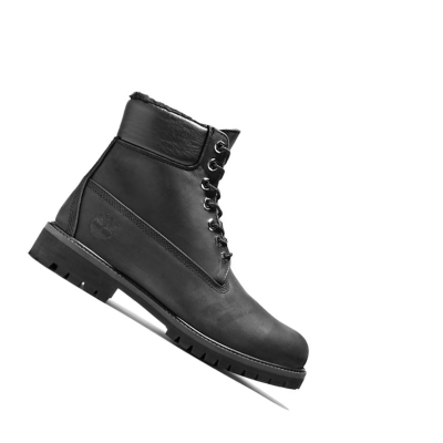 Timberland Premium Warm-lined Original 6-inch Boots Férfi Fekete | HU-076HSPK