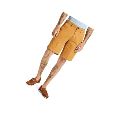 Timberland Squam Lake Stretch Chino Rövidnadrág Férfi Sötétsárga | HU-964JTNP